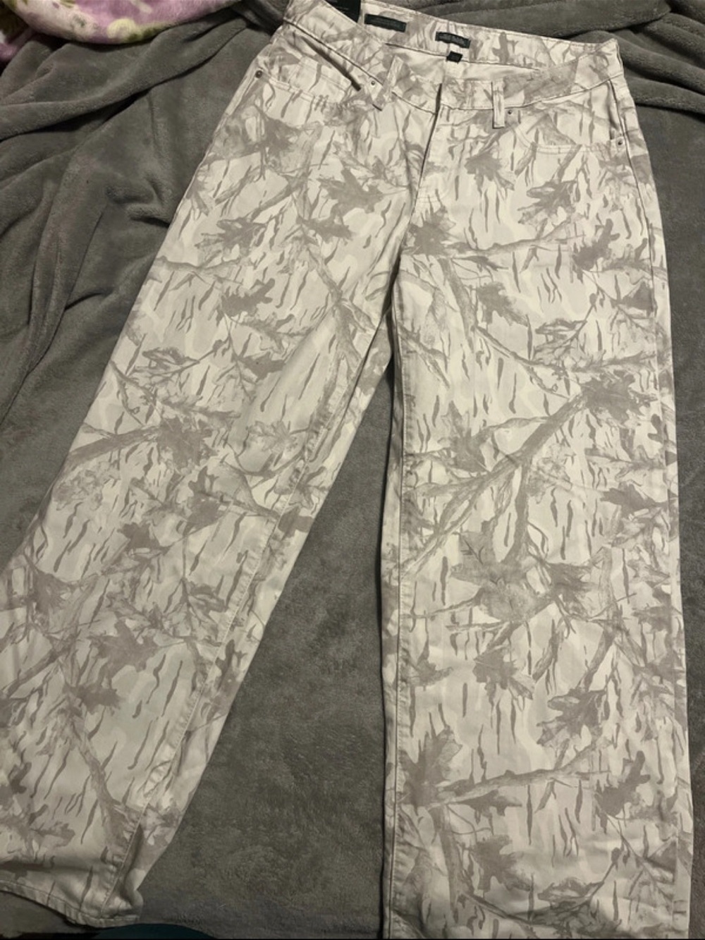 wild fable Light Gray Patterned Wide Leg Jeans